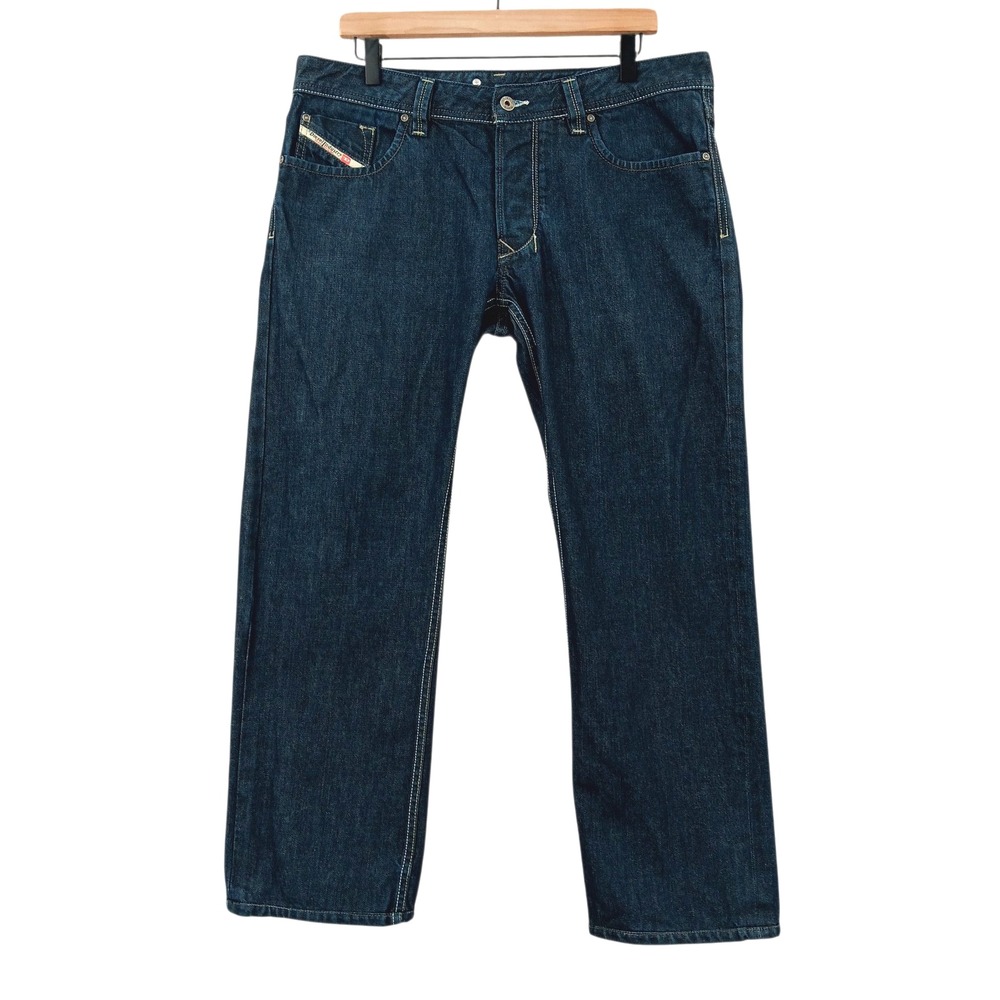 Diesel Larkee Jeans Mens 36x28 (Tag 34x32) Dark Reg Straight Button Fly 0088Z
